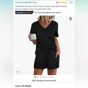 NWT unopened, Amazon set! Size L, black, shorts and t shirt